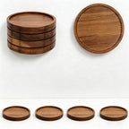 CouldNook Wooden Coaster Holder Set - Six Round Pieces