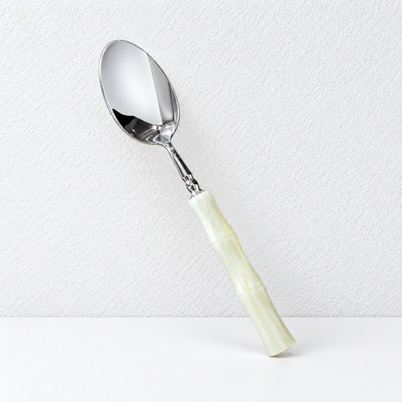 CouldNook Colored Bamboo Look Handle Flatware - Polished Dining Collection