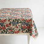 CouldNook  Linen Blend Jacquard Cloth Tablecloth - Warm Dining Accent
