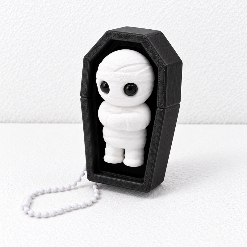 CouldNook Halloween Clicker Keychain - Ghost and Mummy Designs