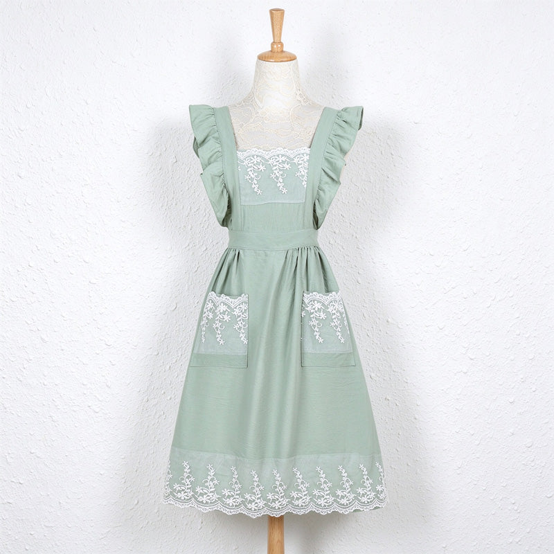 CouldNook Ruffle Strap Apron - Lace or Plain Pockets
