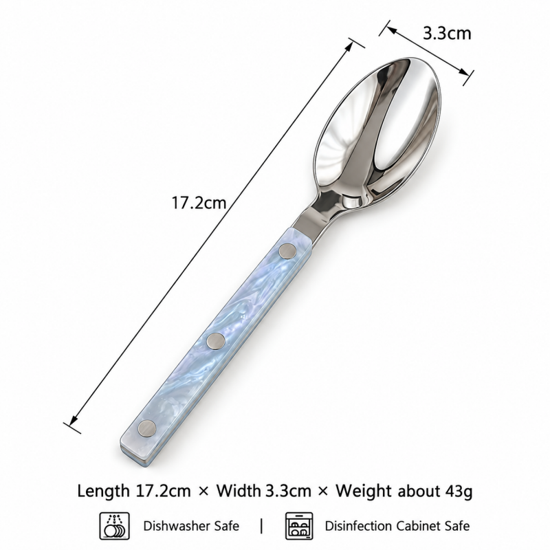 Marbled Handle Flatware - Straight Grips and Round Rivets