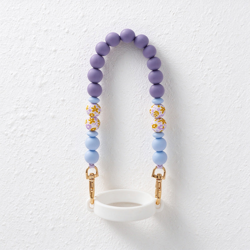 Water Bottle Carry Strap with Beads or Woven Flowers