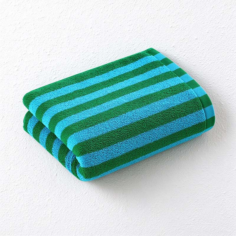 CouldNook Striped Cotton Towel - Bold Color Pairings And Terry Texture