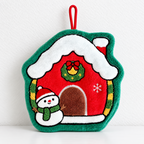 Printed Christmas Hand Towels with Shaped Holiday Scenes