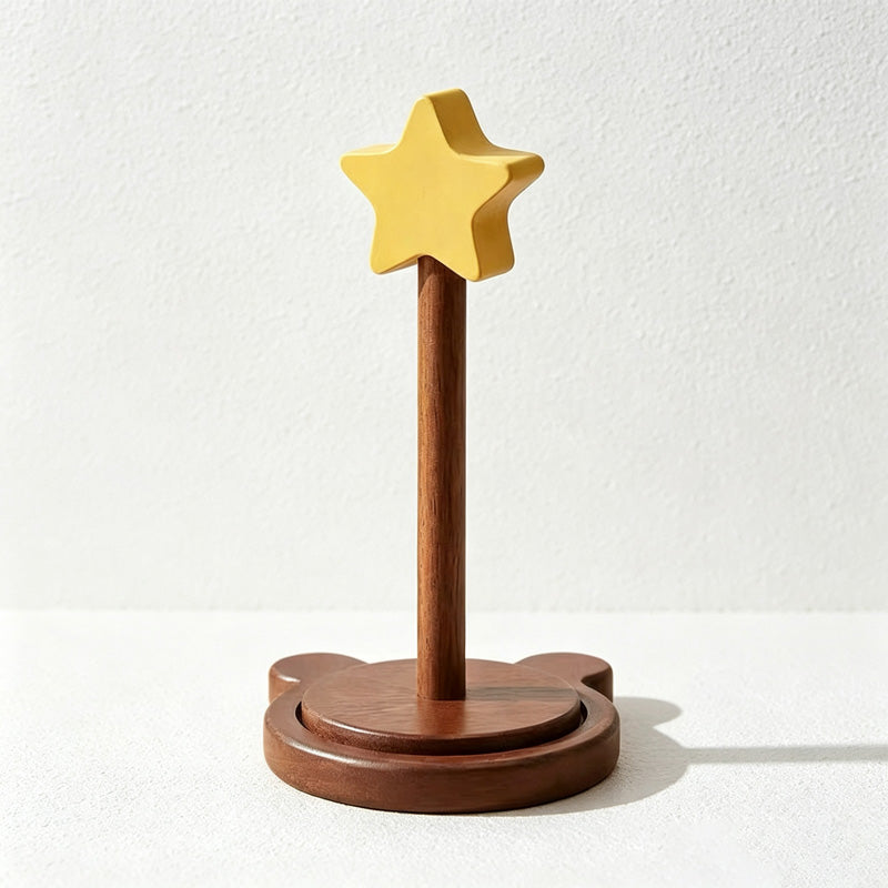 CouldNook Wooden Paper Towel Holder - Star and Apple Tops