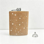 CouldNook 6/8oz Bling Rhinestone Hip Flask - Pocket Size with Funnel (Solid Color Series)