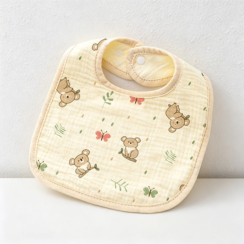 CouldNook Premium Muslin Cotton Baby Bib - Reversible 6-Layer U-Shape Drool Apron(set of 10)
