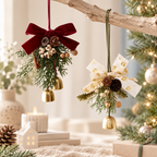 CouldNook Christmas Bell Hanging - Bow Wreath And Tree Design Choices