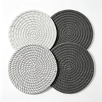 CouldNook Woven Round Drink Coaster - Warm Table Accent