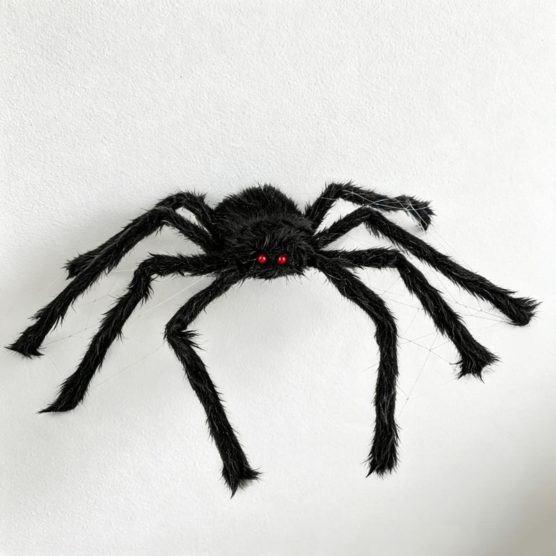 CouldNook Plush Fake Spider with Triangular Spider Web‑Halloween Prank Party Decoration Prop
