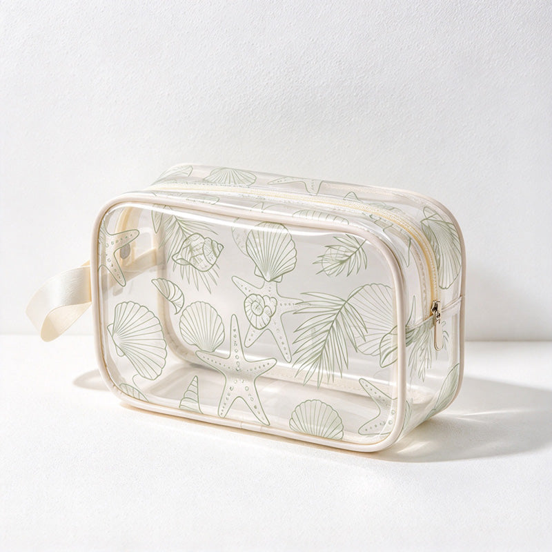 CouldNook Printed Clear Toiletry Bag - Ocean Or Leopard Patterns
