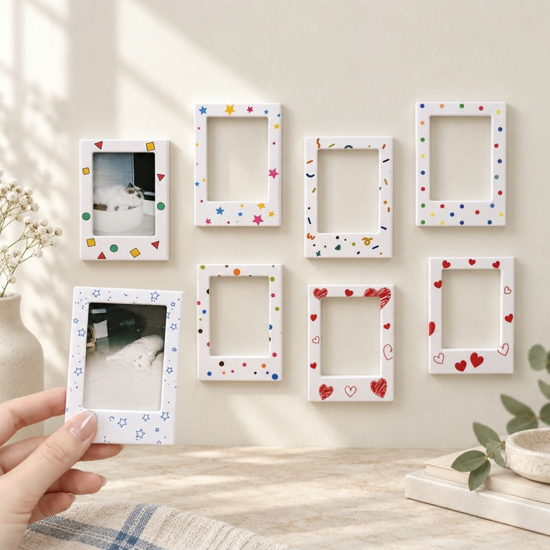 CouldNook Mini Photo Frame Magnet - Colorful Confetti Border