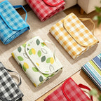 CouldNook Gingham Foldable Picnic Mat - Compact Flap Closure
