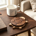 CouldNook Wooden Turtle Coaster - Round Shell Resting Surface