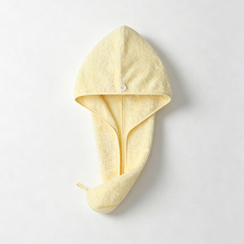 CouldNook Solid Color Hair Towel Wrap - Hooded Drying Cap