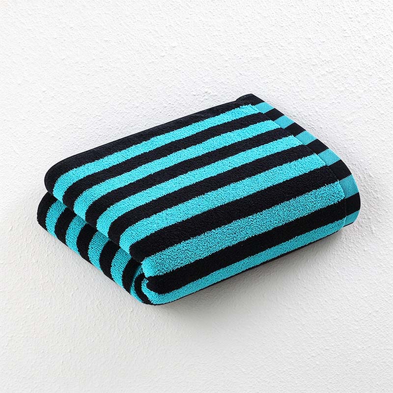 CouldNook Striped Cotton Towel - Bold Color Pairings And Terry Texture