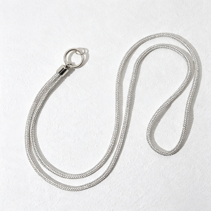 CouldNook Rhinestones Set Crossbody Phone Strap with Slender Stone-Set Line