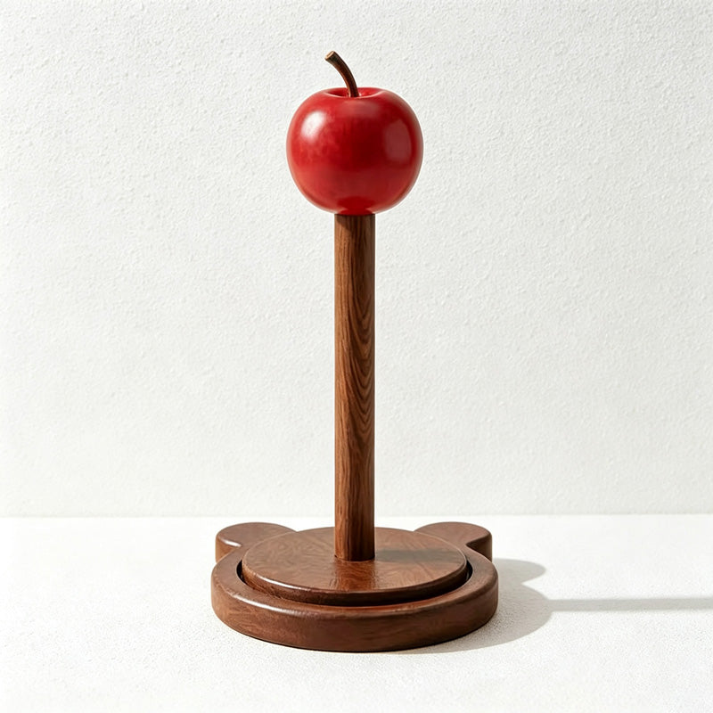 CouldNook Wooden Paper Towel Holder - Star and Apple Tops