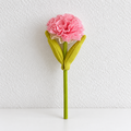 Artificial Carnation - Ruffled Petals and Paired Green Leaves