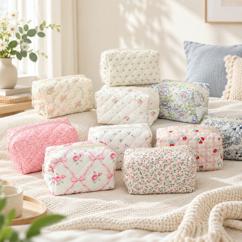 CouldNook Printed Makeup Pouch - Rounded Floral Forms