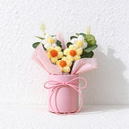 Crochet Flower Arrangement in Pink Display Base