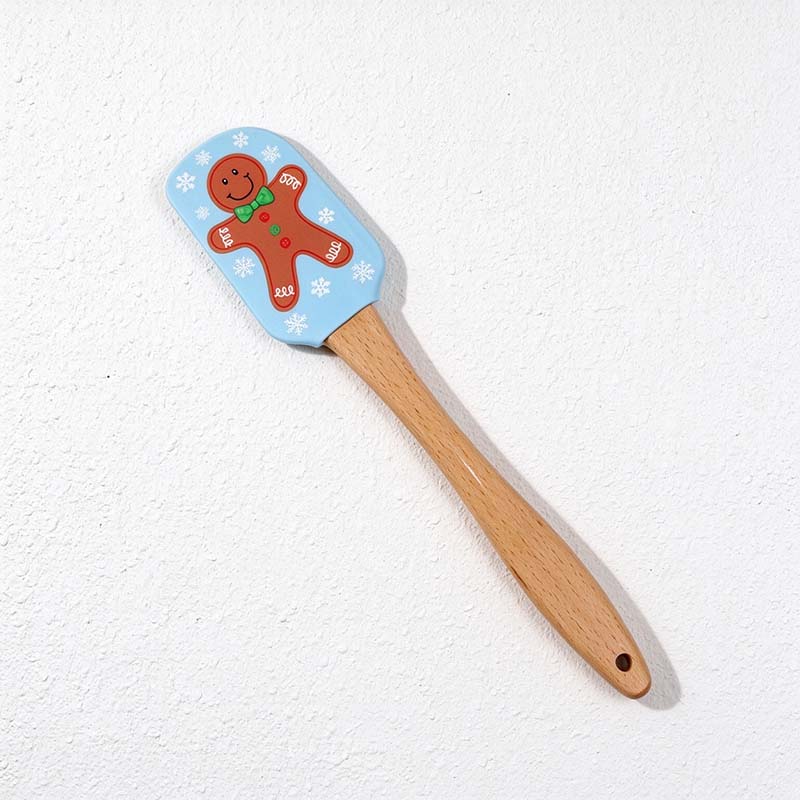 CouldNook Christmas Silicone Spatula - Printed Head and Beech Handle