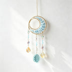 CouldNook Gemstone Crescent Suncatcher - Crystal Drop Window Hanging