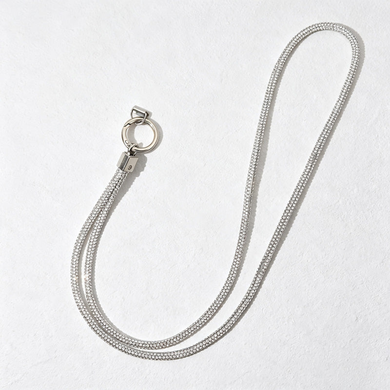 CouldNook Rhinestones Set Neck Phone Lanyard with Slender Stone-Set Line