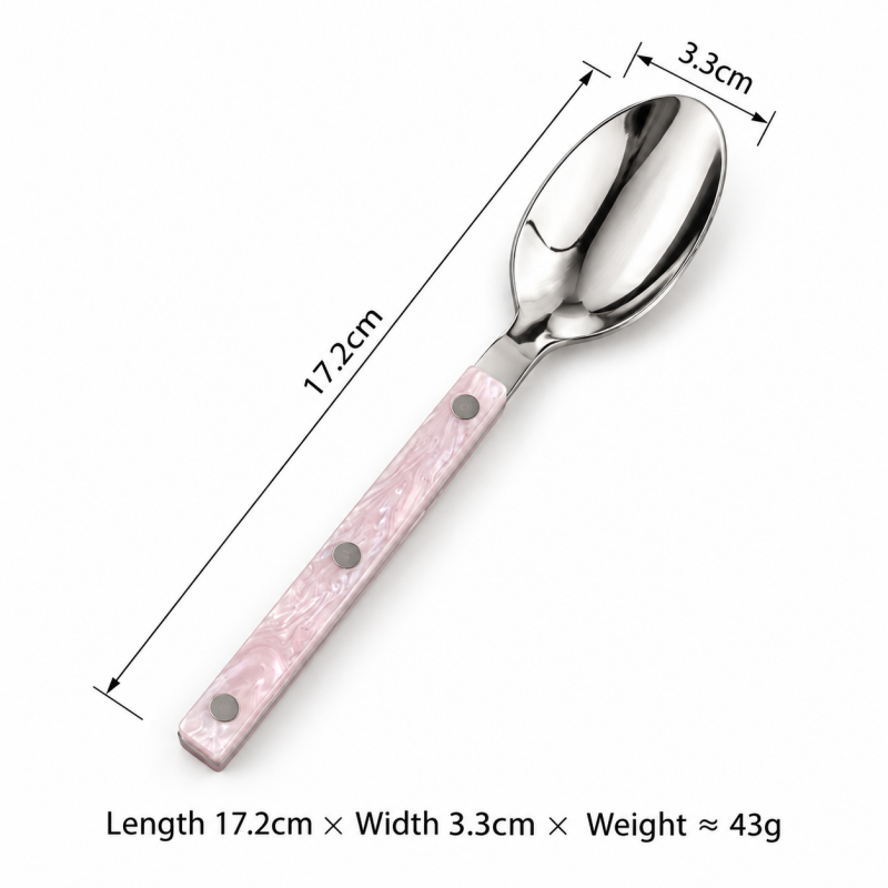 Marbled Handle Flatware - Straight Grips and Round Rivets
