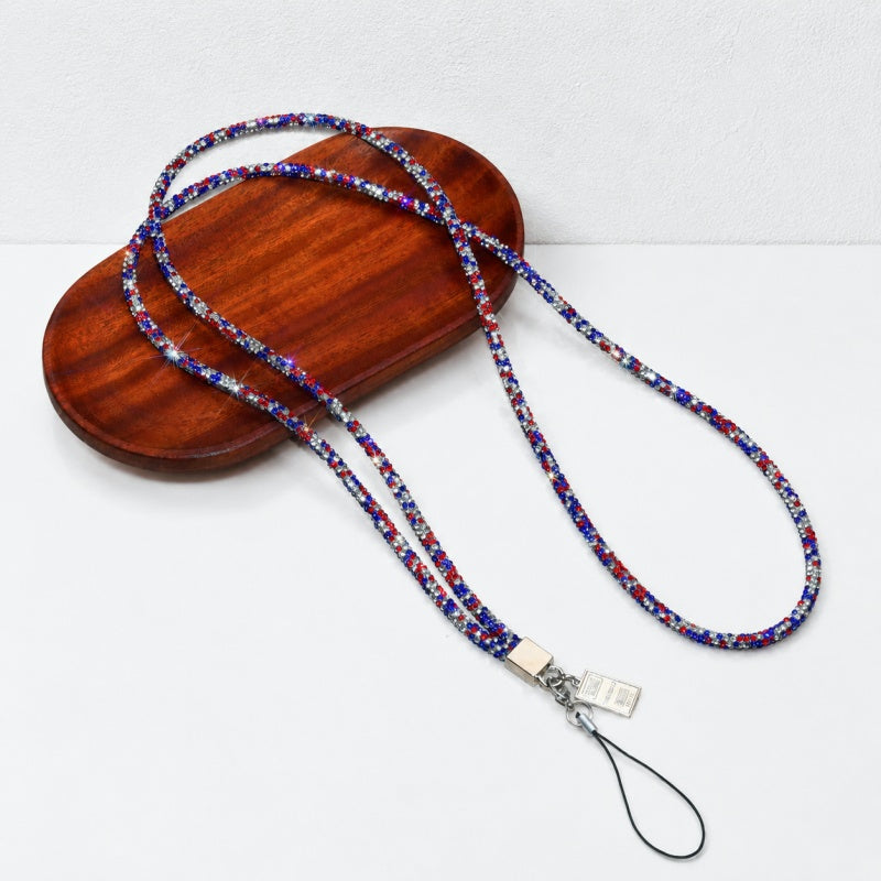 CouldNook Reflective Rhinestone Neck Phone Lanyard - Connector Loop