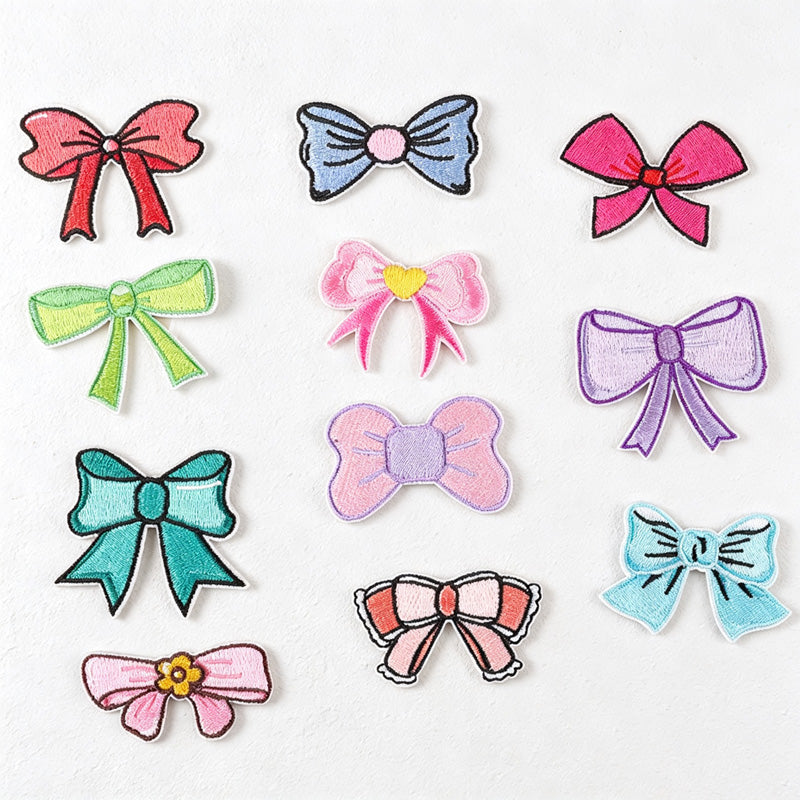 CouldNook Bow Embroidered Patch - Assorted Colors and Shapes