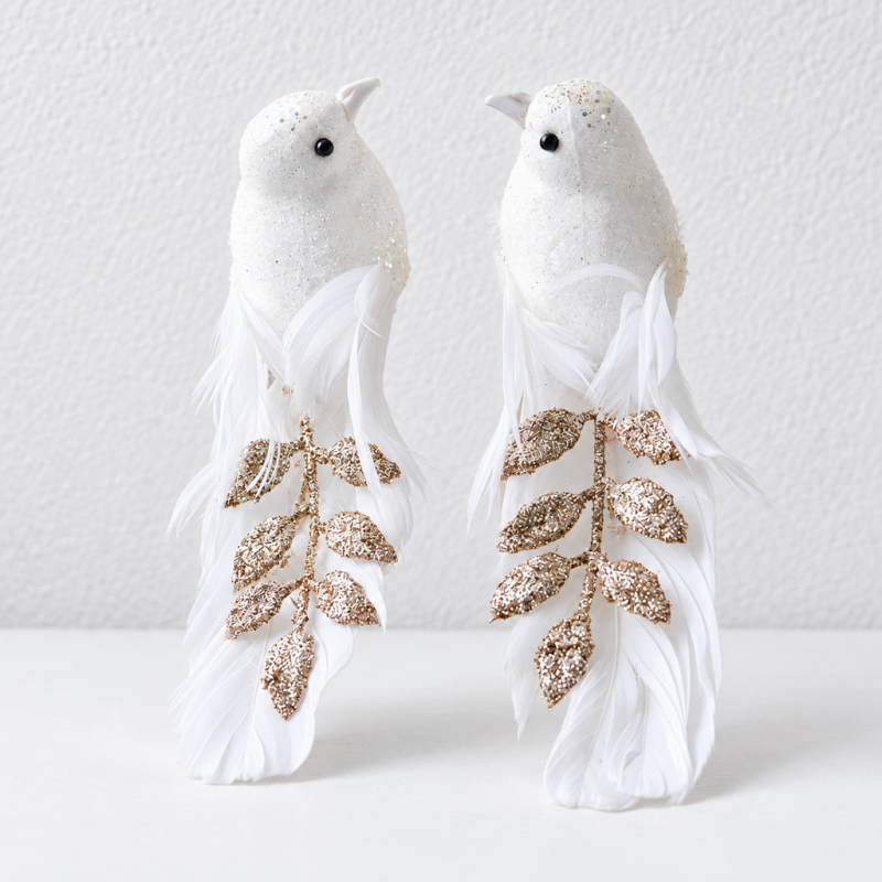 CouldNook Feather Bird Christmas Ornament - Glitter Detail