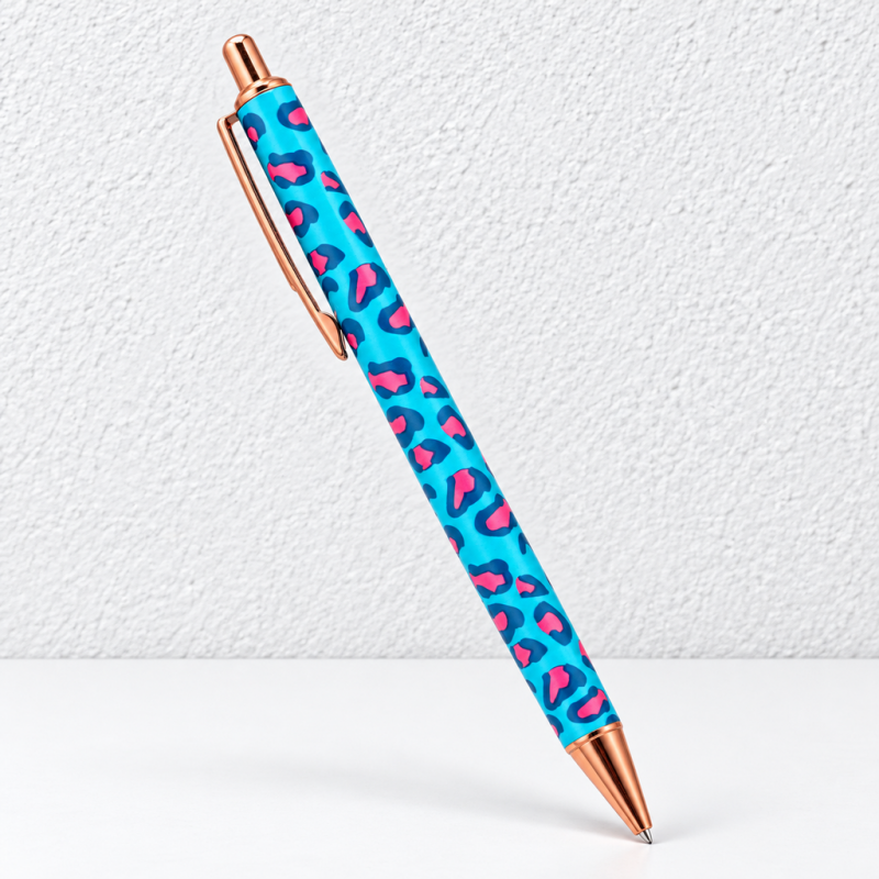 CouldNook Leopard Print Ballpoint Pen - Metal Barrel and Rose-Toned Trim