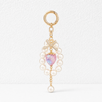 CouldNook Clear Strawberry Pearl Keychain - Bowknot Bag Pendant