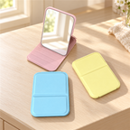Folding Compact Mirror with Stand Up Cover