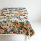 CouldNook  Linen Blend Jacquard Cloth Tablecloth - Warm Dining Accent