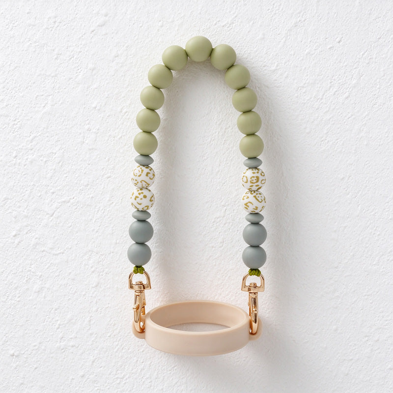 Water Bottle Carry Strap with Beads or Woven Flowers