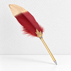 CouldNook Feather Ballpoint Pen - Gold-Tipped Plume and Maple Leaf Accent