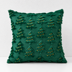 CouldNook Seasonal Pattern Cushion - Plaid Checks And Raised Festive Motifs