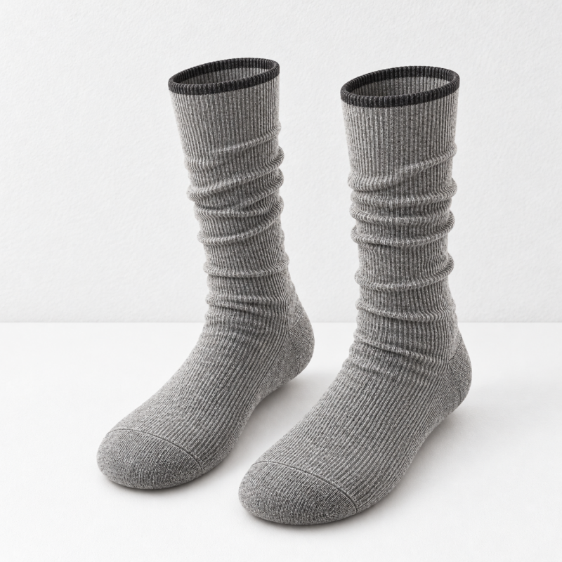 CouldNook Ribbed Calf Socks - Contrast Top Trim