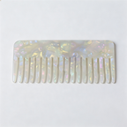 CouldNook Rectangular Marble Acetate Comb‑Wide Tooth Hair Comb