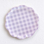 CouldNook Scalloped Paper Plates - Gingham Checks Or Colored Borders