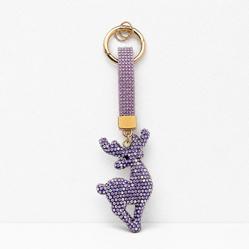 CouldNook Reindeer Christmas Rhinestone Keychain - Festive Deer Charm