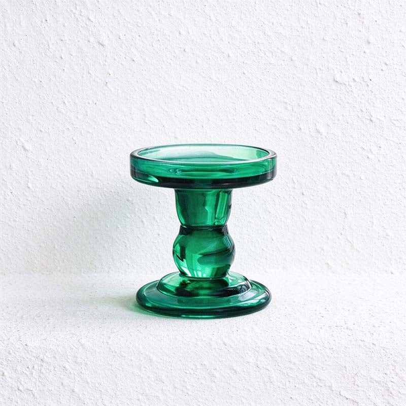 CouldNook Glass Pedestal Candle Holder - Tiered Stem And Separate Candle Options