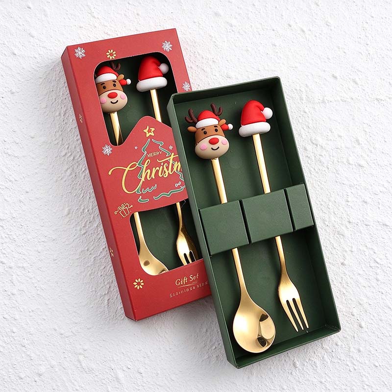 CouldNook Christmas Cutlery Set - Character Tops and Decorative Charm Designs
