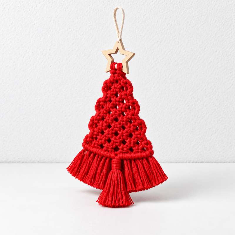 CouldNook Macrame Christmas Tree Ornament - Knotted Cord