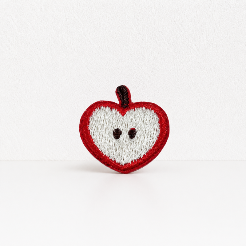 CouldNook Apple Star Embroidered Patch - Small Red Fruit Designs