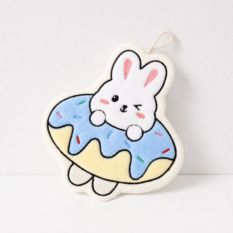 CouldNook Cartoon Coral Fleece Hand Towel‑Hanging Absorbent Cloth
