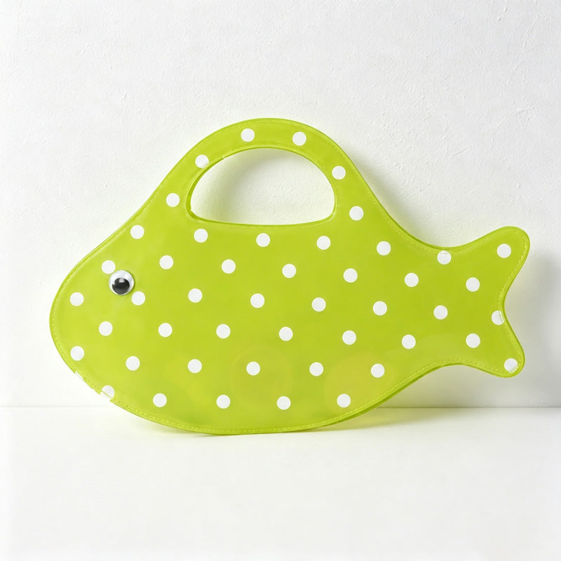 CloudNook Fish‑Shaped Tote‑Polka Dot PVC Hand Bag